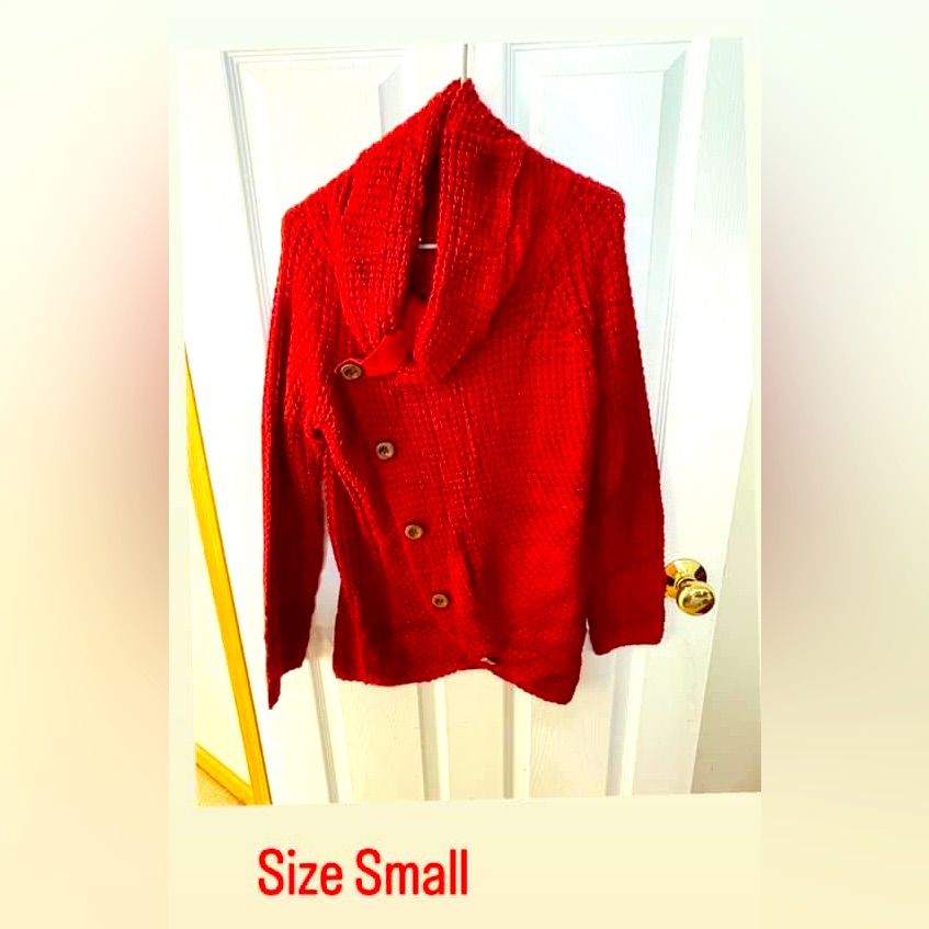 Red Button Sweater